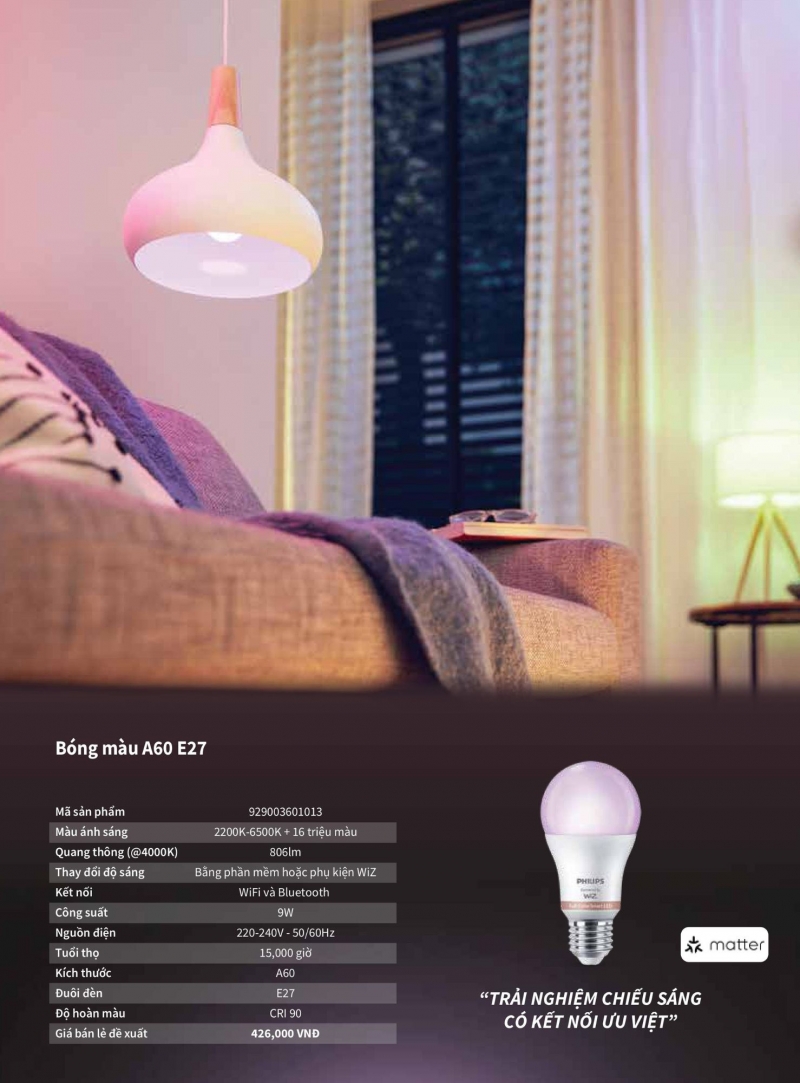 Đèn led bulb thông minh 9W 929003601013 Philips