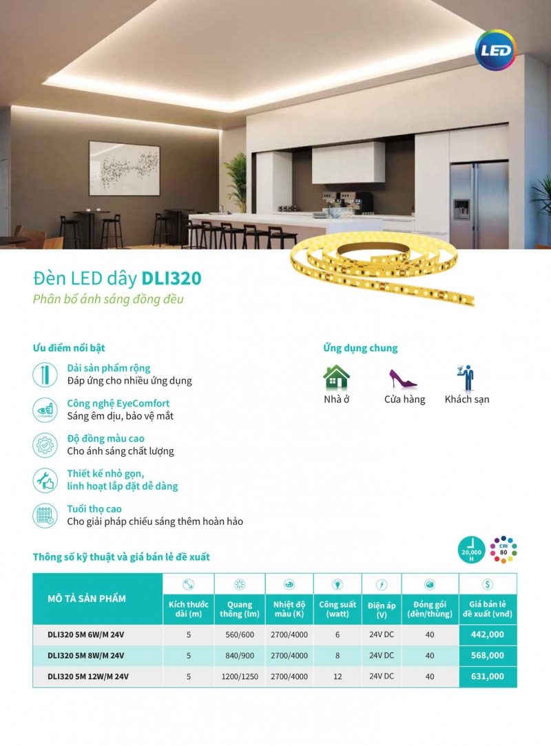 Đèn led dây 6W DLI320 5M M 24V Philips
