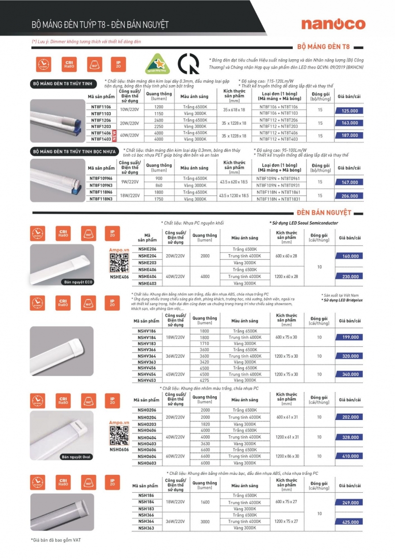Đèn led bán nguyệt 45W NSHV453 1m2 Nanoco