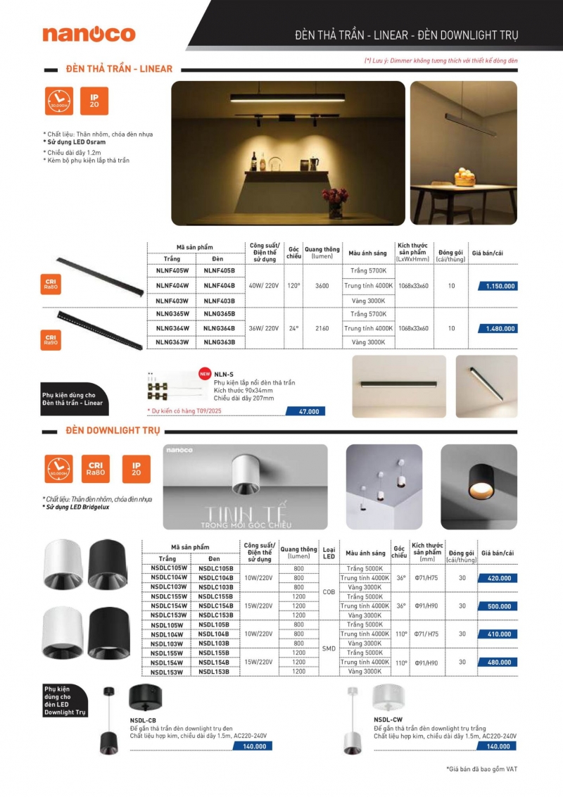 Đèn led ốp trần 10W NSDLC104W Nanoco