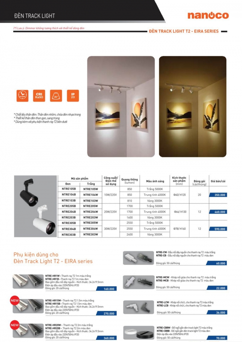 Đèn rọi ray 10W NTRE104W Nanoco