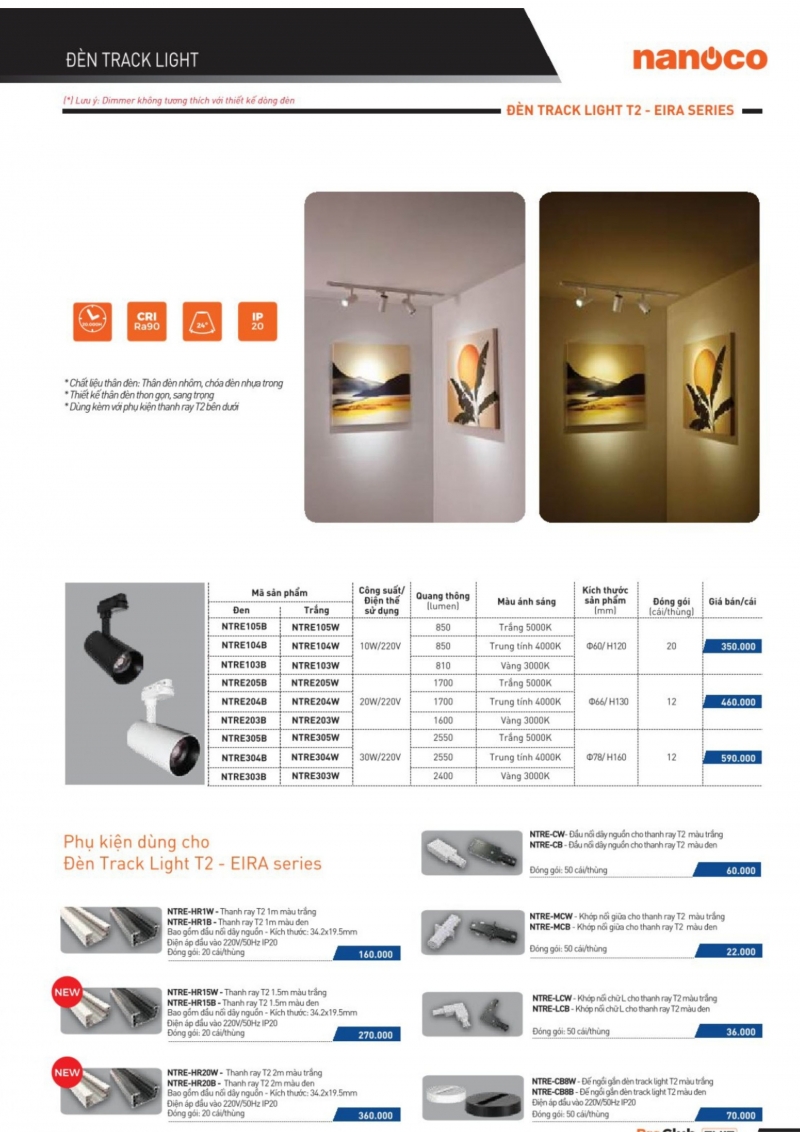 Đèn rọi ray 30W NTRE305W Nanoco