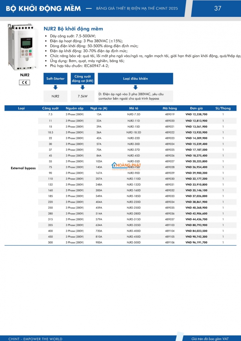 Bảng giá thiết bị đóng cắt CHINT