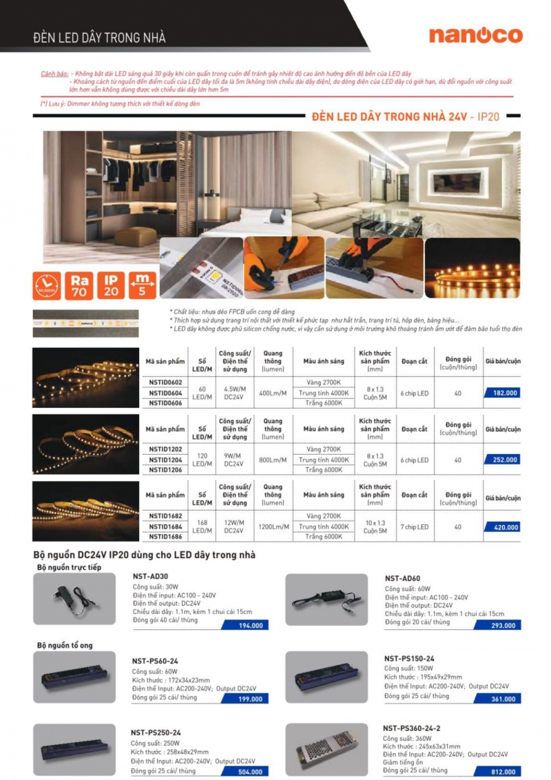 Đèn led dây 9W NSTID1204 5M Nanoco
