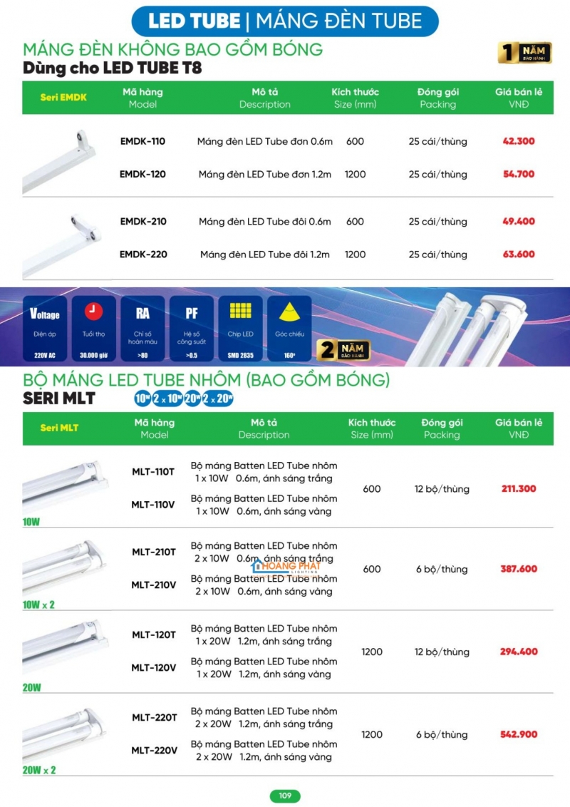 Bảng giá thiết bị điện - đèn led MPE 2026