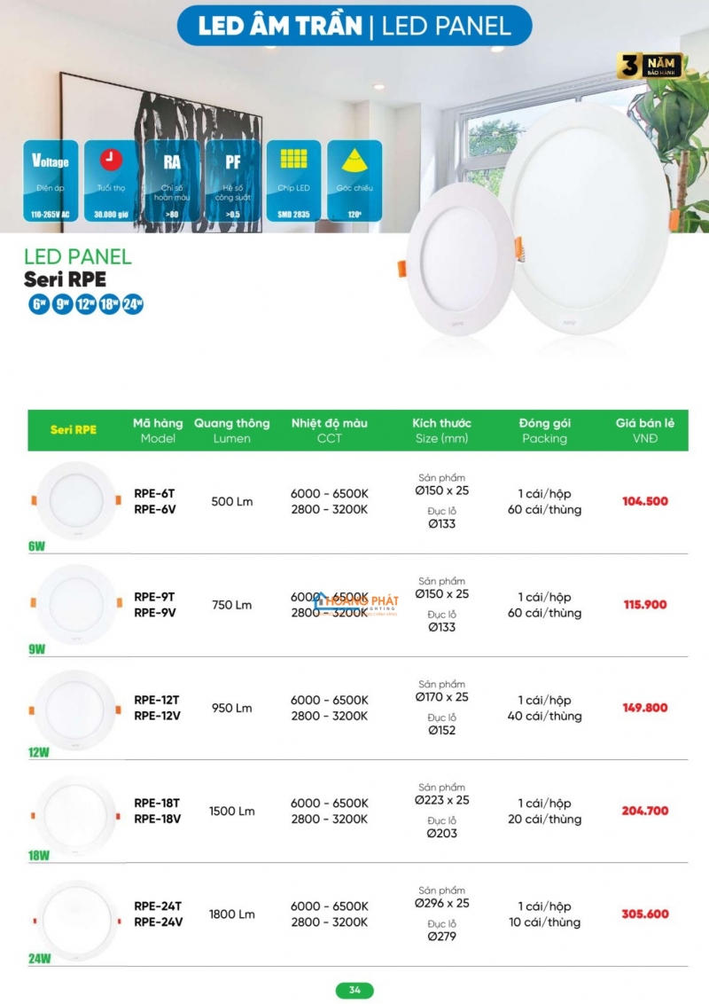 Bảng giá thiết bị điện - đèn led MPE 2026