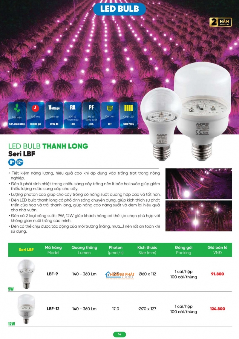 Bảng giá thiết bị điện - đèn led MPE 2026