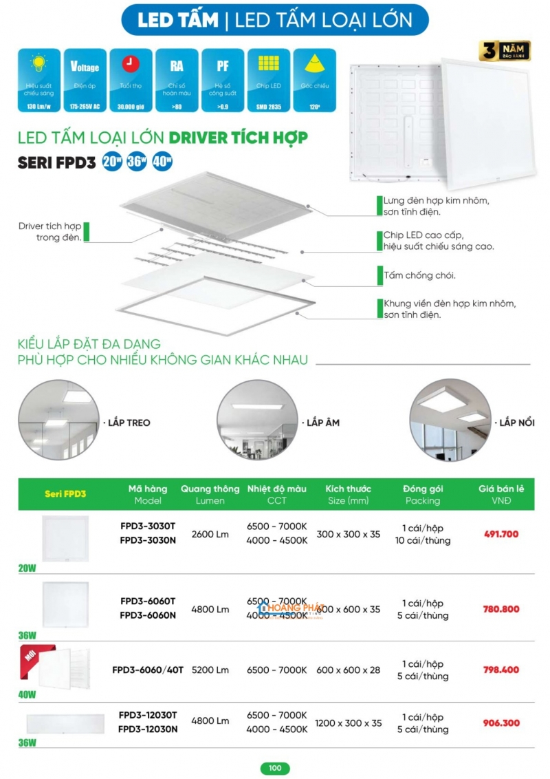Bảng giá thiết bị điện - đèn led MPE 2026