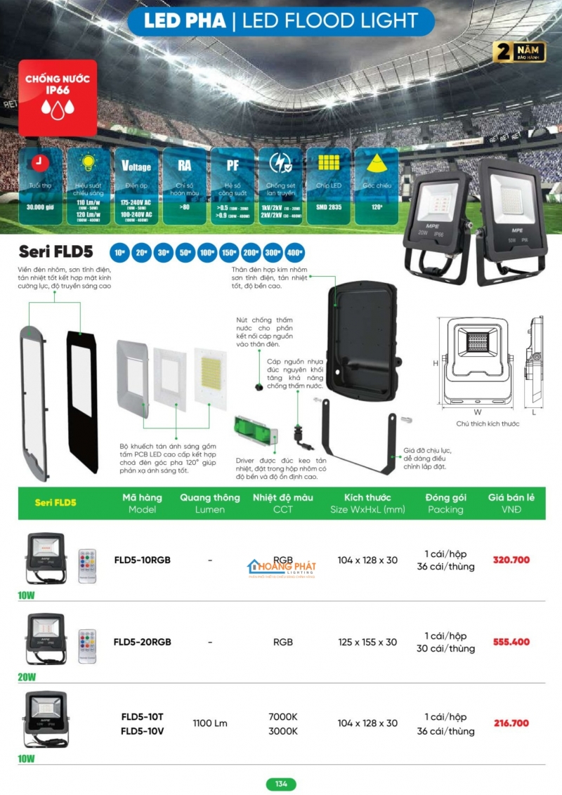 Bảng giá thiết bị điện - đèn led MPE 2026