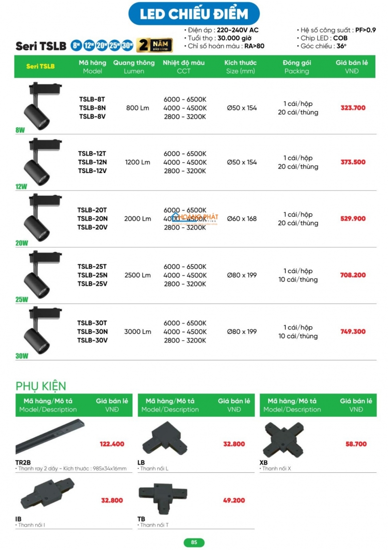 Bảng giá thiết bị điện - đèn led MPE 2026