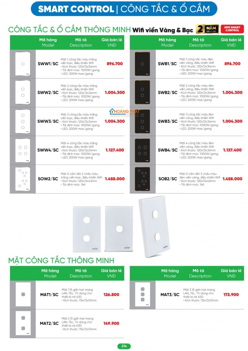 Bảng giá thiết bị điện - đèn led MPE 2026
