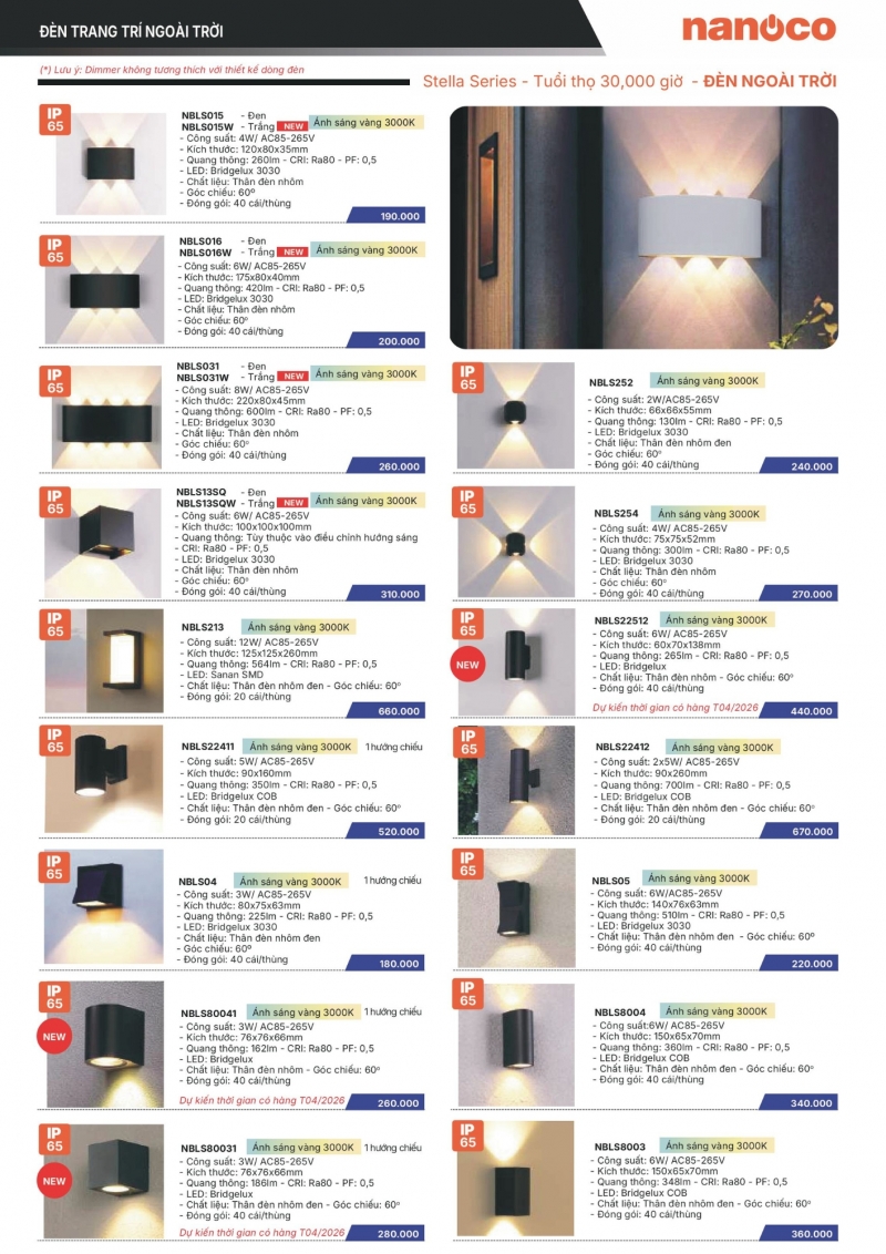 Đèn led gắn tường 6W NBLS016W Nanoco IP65