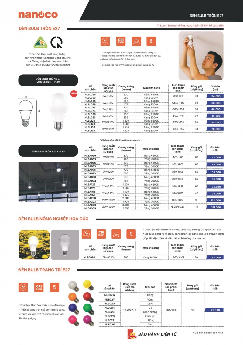 Đèn tuýp led thủy tinh bọc nhựa T8 10W NT8P103 0m6 Nanoco