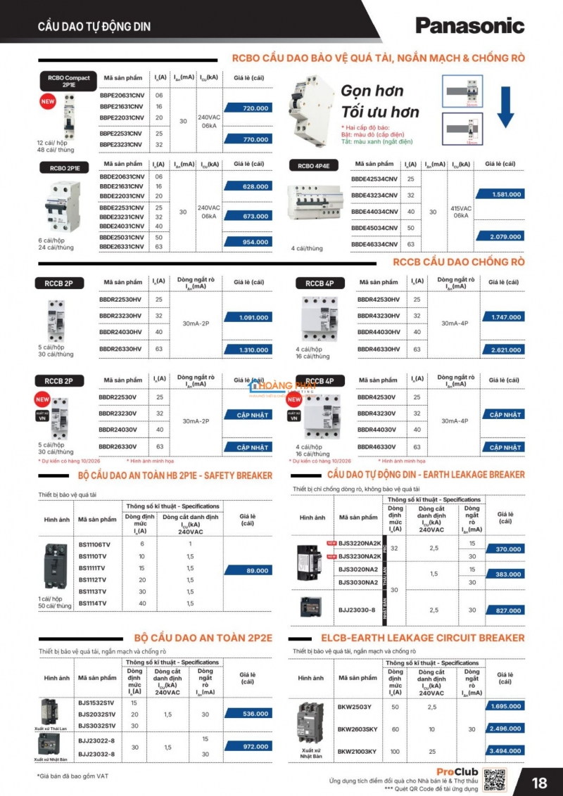 Catalogues thiết bị điện Panasonic mới nhất 2026