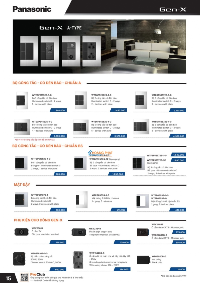 Bảng giá thiết bị điện Panasonic 2026 mới nhất