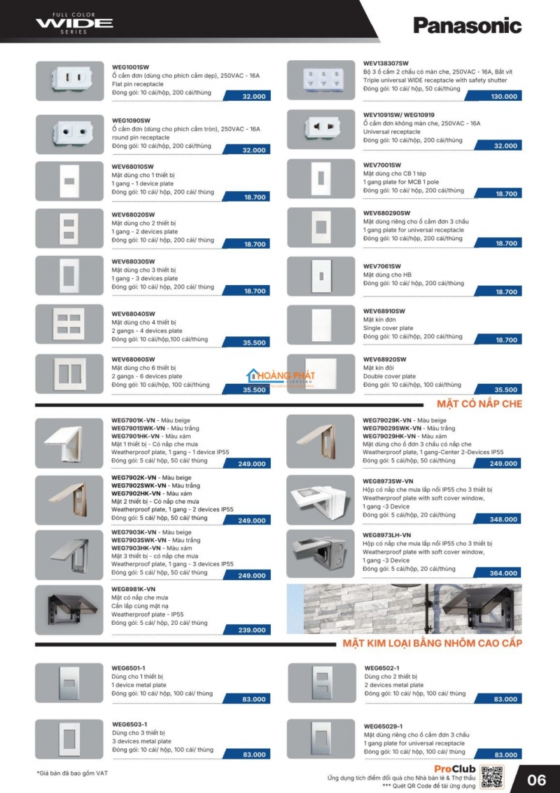 Bảng giá thiết bị điện Panasonic 2026 mới nhất