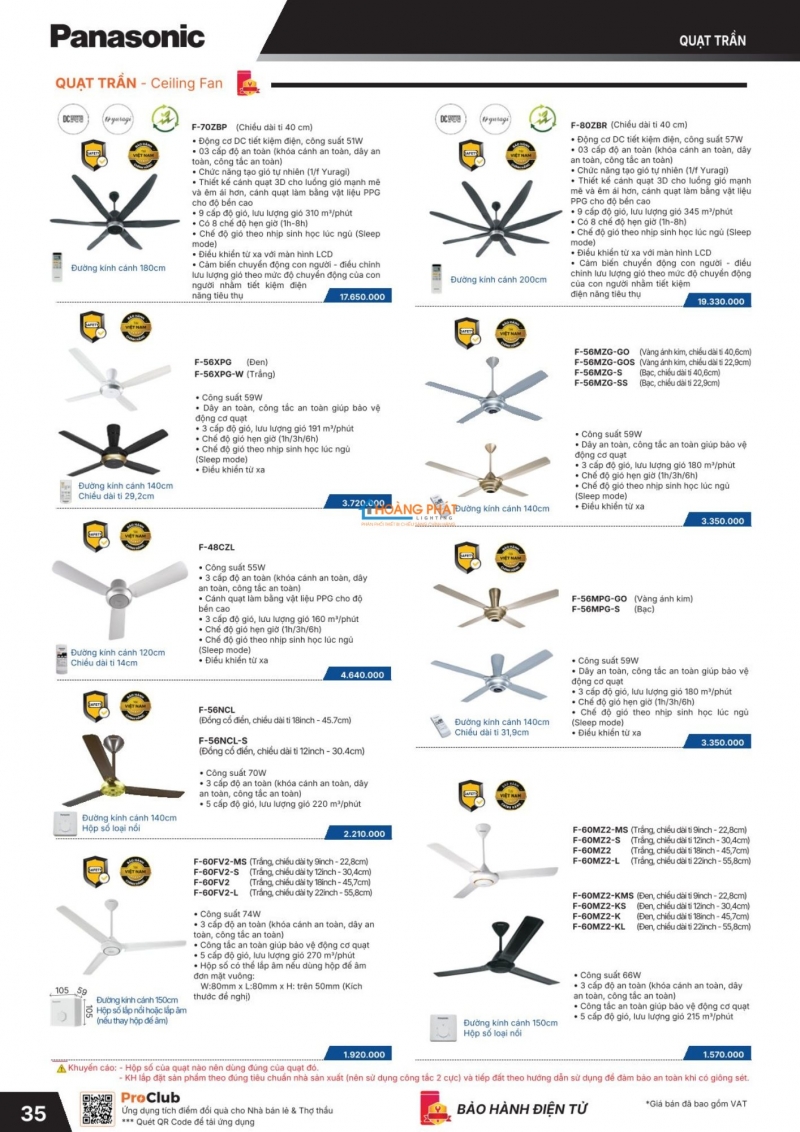 Bảng giá thiết bị điện Panasonic 2026 mới nhất
