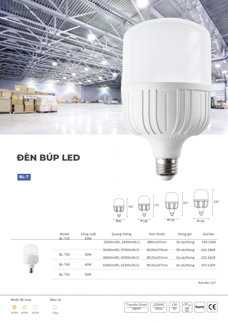 Đèn led bulb 30W BL-T30 Vinaled