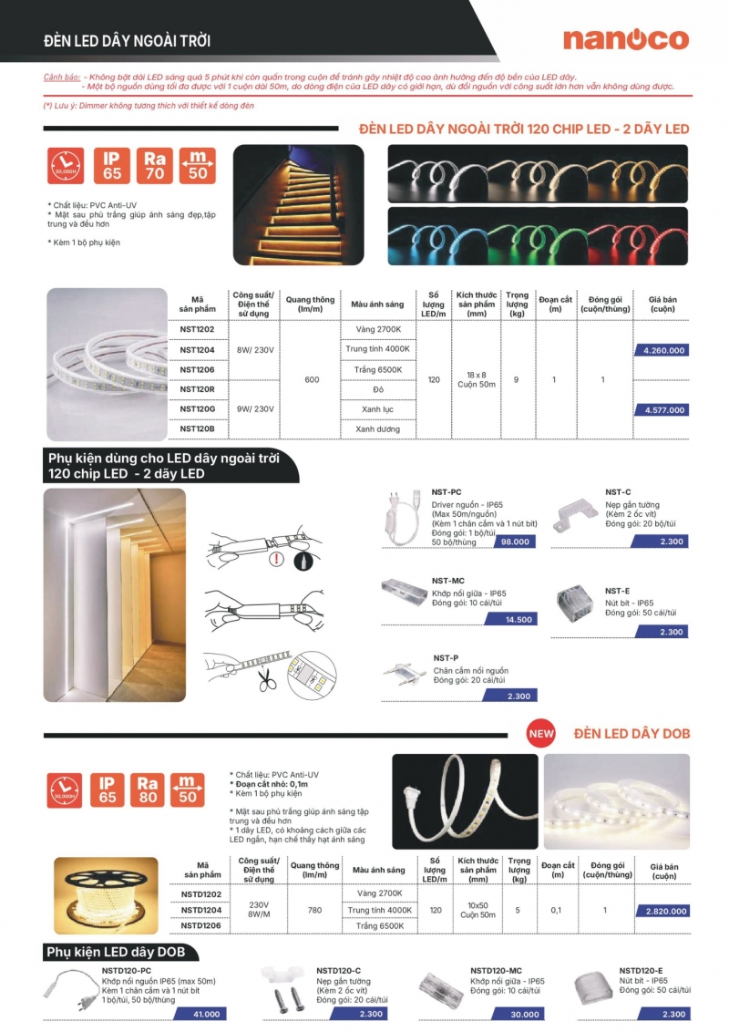 Đèn led dây DOB 8W NSTD1206 50M Nanoco