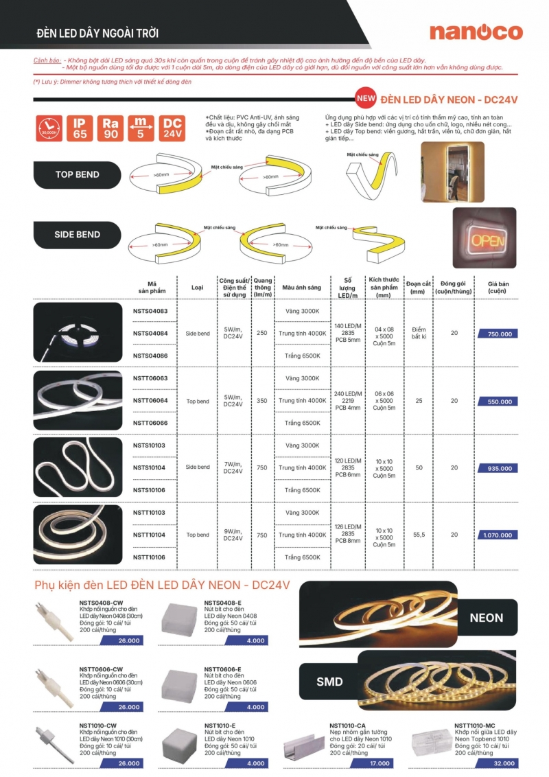 Đèn led dây Neon 5W NSTS04086 5M Nanoco