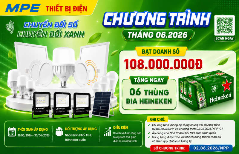 Bảng giá thiết bị điện - đèn led MPE 2026
