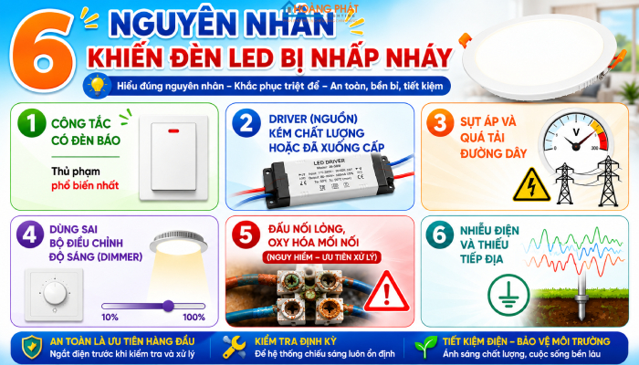 Tại sao đèn tuýp led bị nhấp nháy và cách khắc phục