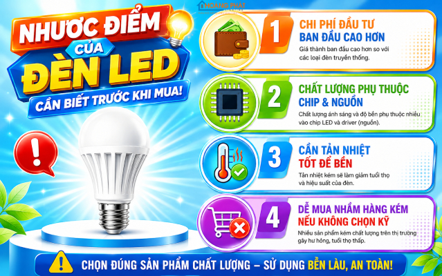 Nhược điểm và ưu điểm của đèn led