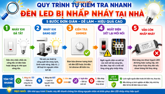 Tại sao đèn tuýp led bị nhấp nháy và cách khắc phục