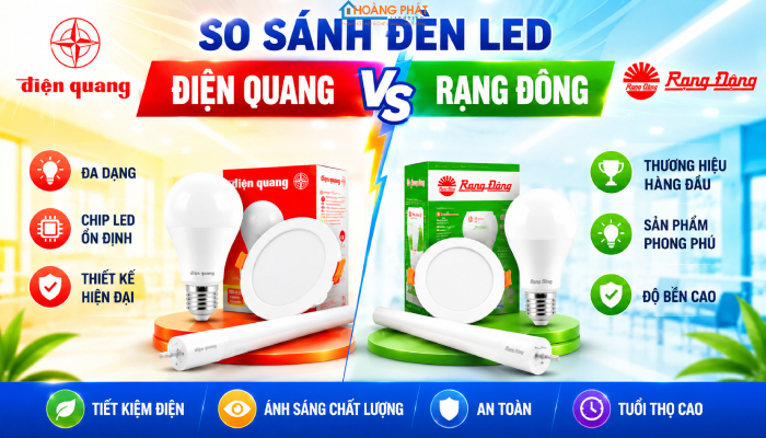 So sánh đèn Điện Quang và Rạng Đông