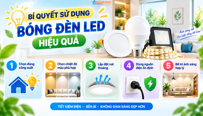 Mách bạn bí quyết sử dụng bóng đèn led hiệu quả