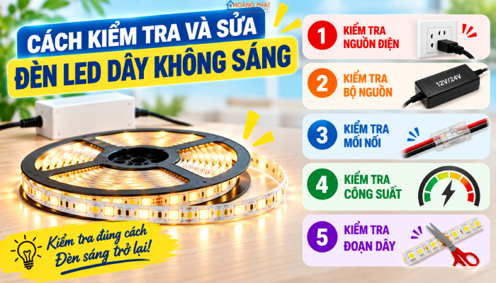Tại sao đèn led dây không sáng và cách sửa chữa