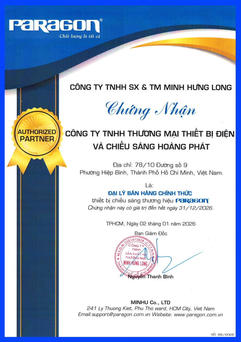 Bảng giá đèn Paragon 2026 mới cập nhật
