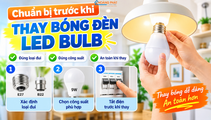 Cách thay bóng đèn led bulb dễ dàng 