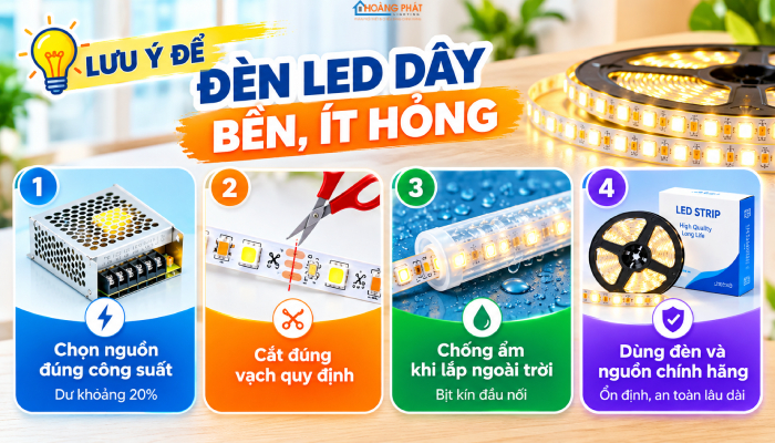 Tại sao đèn led dây không sáng và cách sửa chữa