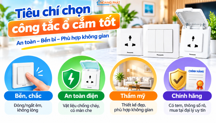 Công tắc ổ cắm hãng nào tốt