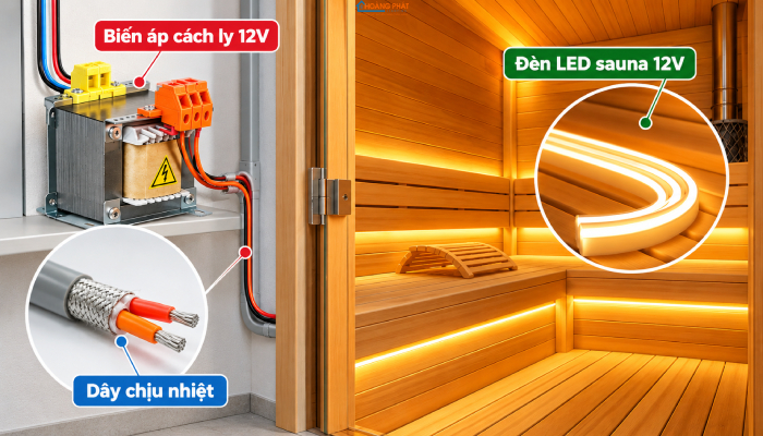 Chiếu Sáng Phòng Xông Hơi Sauna: Chọn Đèn Chịu Nhiệt Cao, Chống Ẩm