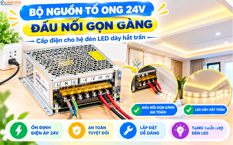 Bộ nguồn tổng 24V cho đèn LED dây hắt trần