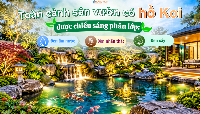 Đèn LED Hồ Cá Koi Sân Vườn: Cách Chọn Loại Chống Nước, An Toàn Cho Cá