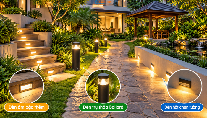 Mùa Mưa Trơn Trượt: Chọn Đèn Dẫn Lối Đi, Bậc Thềm Chống Té Ngã
