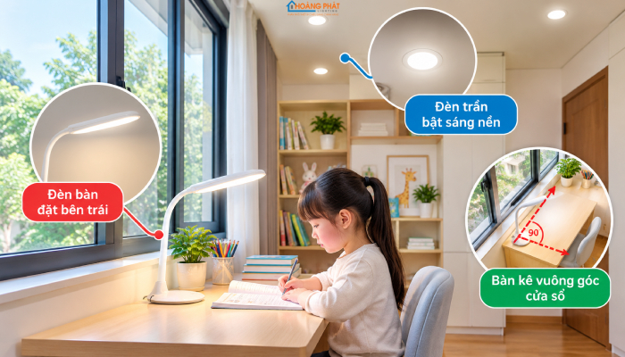 Đèn Bàn Học Chống Cận: Chọn Chỉ Số Chống Nhấp Nháy & CRI Cao