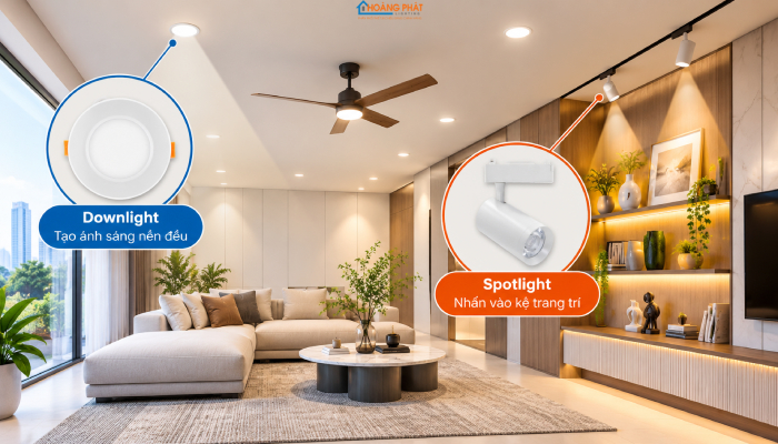 So Sánh Đèn Downlight Và Spotlight: Dùng Cho Mục Đích Nào?