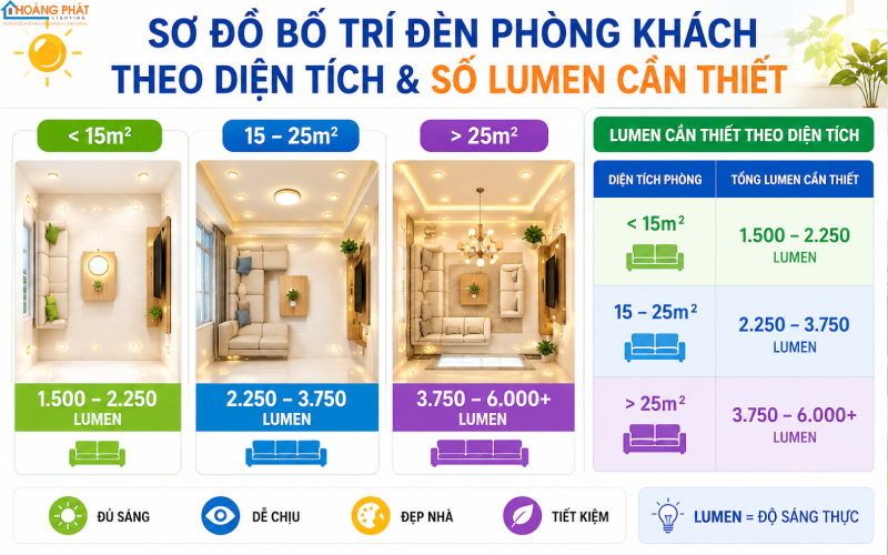 Cách Chọn Công Suất Đèn Theo Diện Tích Phòng Chuẩn Kỹ Thuật