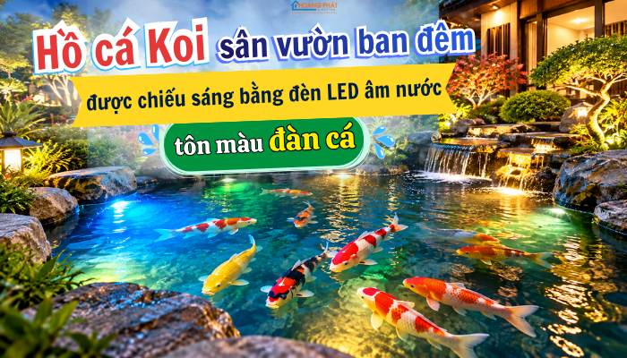 Đèn LED Hồ Cá Koi Sân Vườn: Cách Chọn Loại Chống Nước, An Toàn Cho Cá
