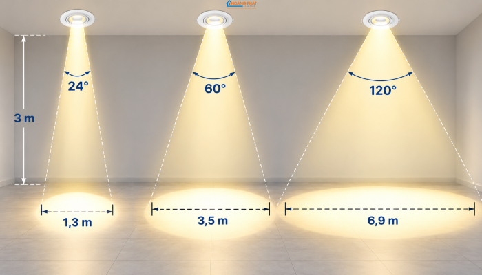 Góc Chiếu Beam Angle Của Đèn LED: Chọn 24, 60 Hay 120 Độ