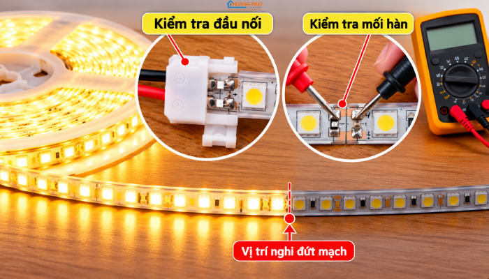 Đèn LED Dây Bị Chết Từng Đoạn, Đứt Khúc: Cách Xác Định Và Nối Lại Đúng Kỹ Thuật