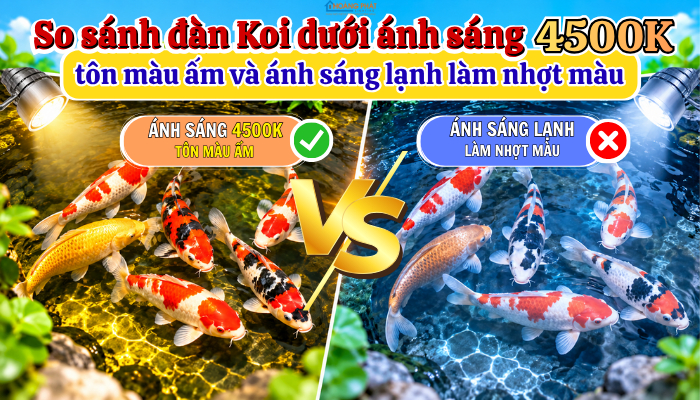 Đèn LED Hồ Cá Koi Sân Vườn: Cách Chọn Loại Chống Nước, An Toàn Cho Cá