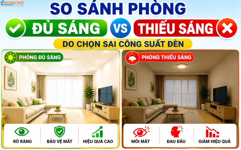 Cách Chọn Công Suất Đèn Theo Diện Tích Phòng Chuẩn Kỹ Thuật