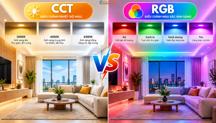 Đèn LED Đổi Màu CCT Và RGB: Nguyên Lý, Ứng Dụng Thực Tế