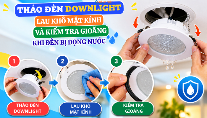 Đèn LED Downlight Bị Đọng Hơi Nước, Mờ Mặt Kính: Nguyên Nhân Và Xử Lý