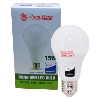 Đèn Led bulb 15W A80N1 E27 Rạng Đông